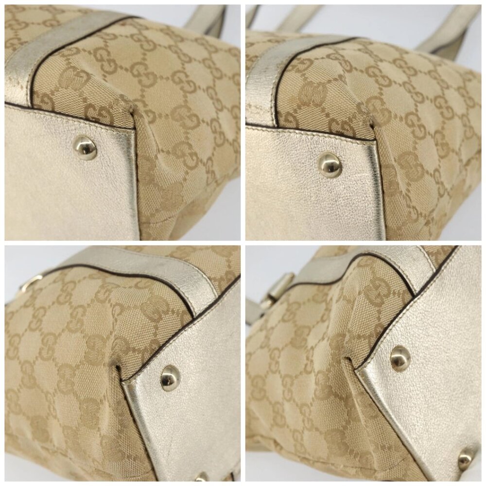 GUCCI GG Canvas Abbey Tote Bag Beige Gold 141470 Auth 156041 - Picture 14 of 16